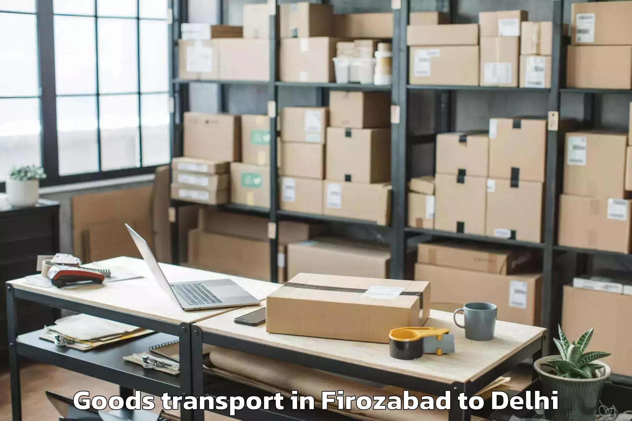 Book Firozabad to Parsvnath Mall Akshardham Goods Transport